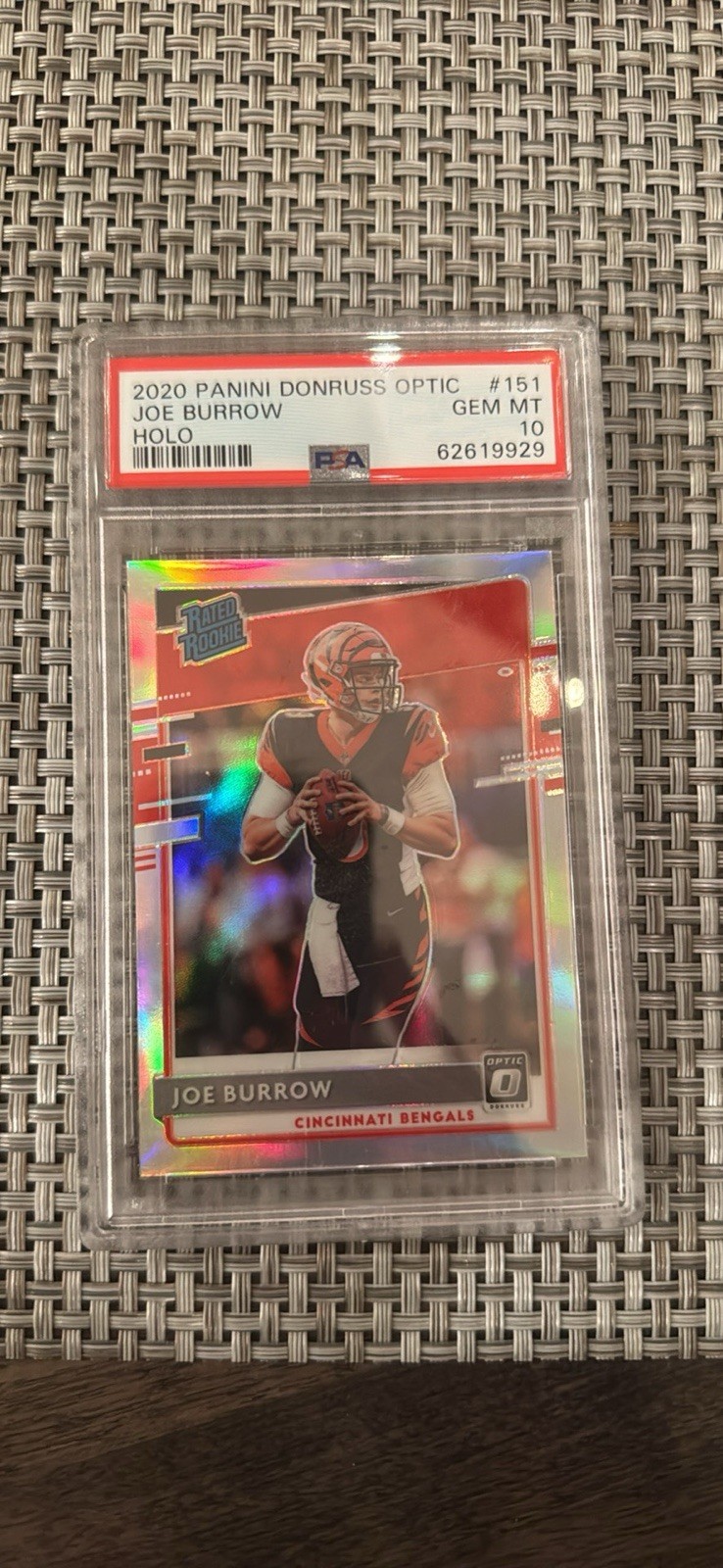 2020 Panini Donruss Optic Joe Burrow Rated Rookie Holo SP PSA 10 GEM MINT! #151 view 2