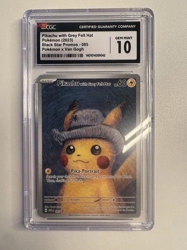2023 POKEMON VAN GOGH 085 PIKACHU WITH GREY FELT HAT CGC 10