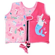 Swim Vest Kids Step 2 Pink Mermaid Unicorn First Paddle Life Jacket Zip Front