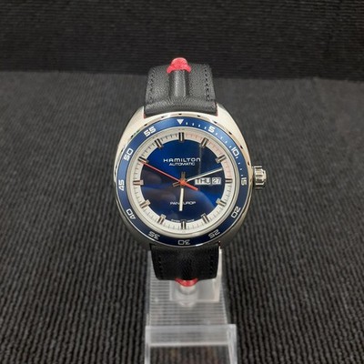 HAMILTON Pan Europ H354050 Day Date Blue Dial Automatik Herrenuhr