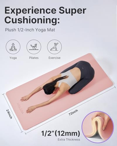 Premium Extra Thick 1/2-Inch TPE Yoga Mat for Professional Non-Slip Exercise