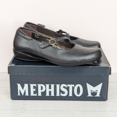 Mephisto Babila Black Leather Mary Jane Women's Comfort Shoe Size 7.5 w/Box