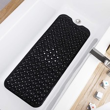 39x16 inch Extra Long Non-Slip Bathtub Mat with Drain Holes Suction Cups