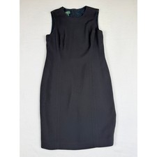 Lauren Ralph Lauren Sheath Dress Womens 8 Navy Quiet Luxury Old Money Parisian