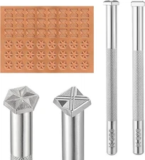 2pcs Leather Stamp Kit — Professional Embossing Tools for Leathercraft Carving