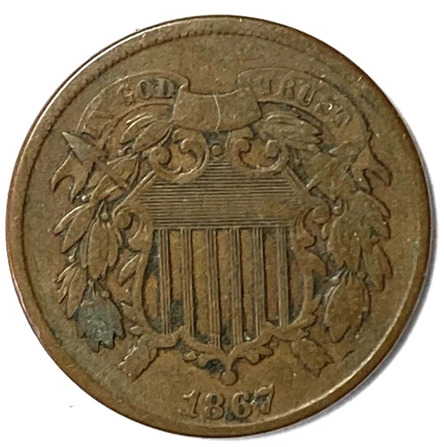 1867-P Two Cent Piece — photo from the most recent tracked eBay sale