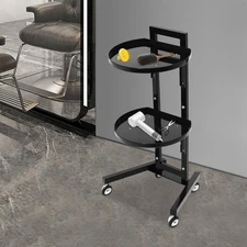 2Tier Movable Salon Trolley Hairdressing Barber Spa Rolling Trolley Storage Cart