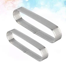  2 Pcs Oval Tartlet Mold Practical Stainless Steel Dessert Mousse Fruit Pie Tart