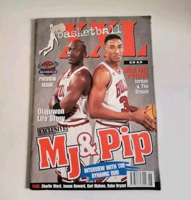 1996 / 1997 Michael Jordan NBA 3x Basketball Magazines + Hakeem Olajuwon Poster