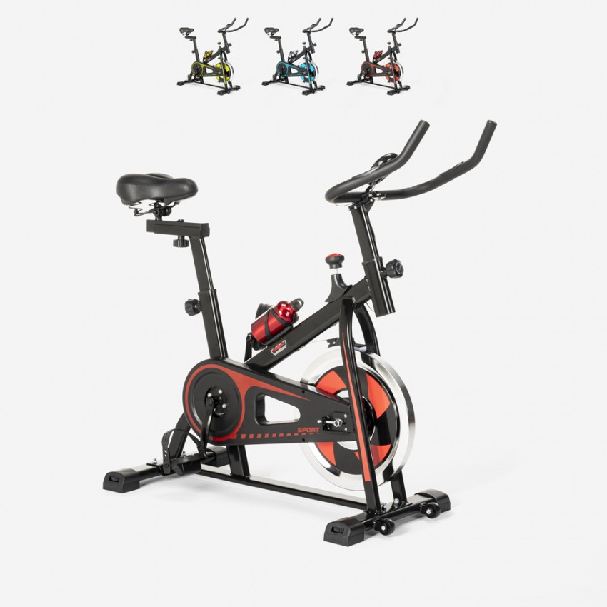 Bicicleta estática indoor Fit Bike con volante de inercia profesional 8kg Minerv