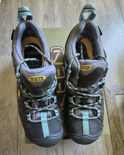 KEEN Women's 8.5 Ridge Flex Waterproof Hiking Shoe in Steel Grey/Hydrangea