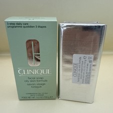 CLINIQUE Facial Soap BAR Oily Skin Formula 5.2oz/150gm Full Size BNIB  3, 4