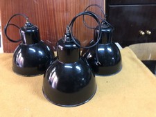 3 Lampade Smaltate Sospensione Vintage 