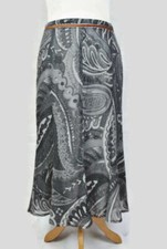 Marcona Vintage Wool Skirt Size S Paisley Grey Godet Classic Tailored Style
