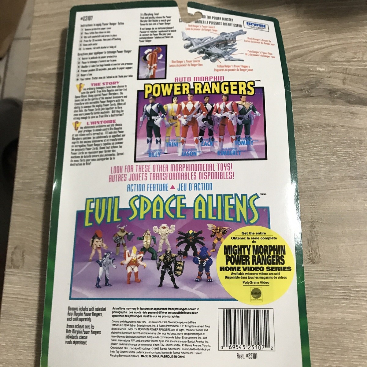 Vintage 1994 Bandai Auto Mighty Morphin Power Rangers Green Ranger