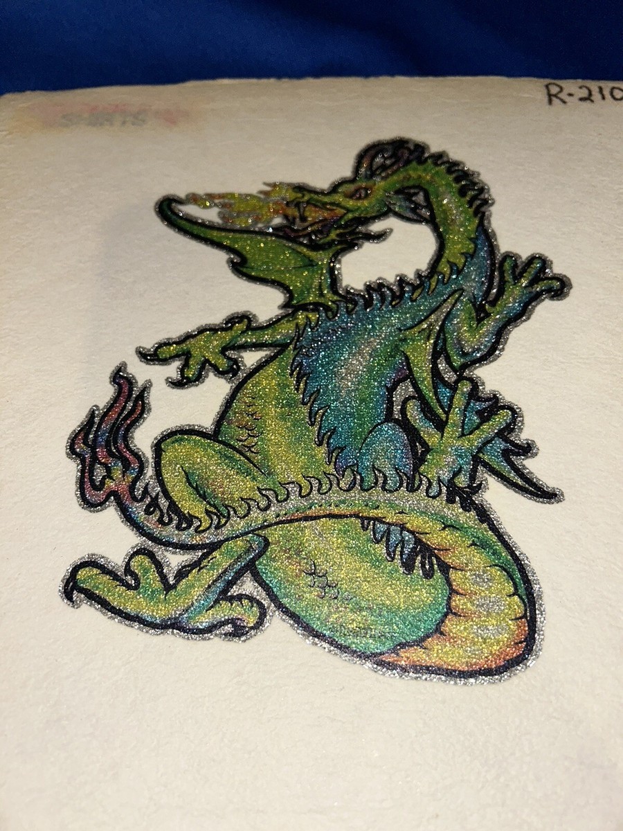 Early 1980's Mythical Dragon Iron-On T-Shirt Graphic *See