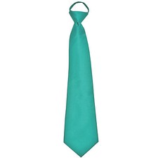 New Polyester Men's ready knot pre tied neck tie only solid formal aqua blue