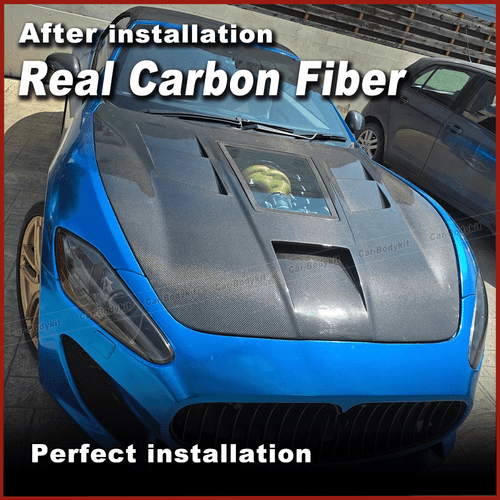 For Maserati Gran Turismo GT GTS 2008-2015 REAL CARBON Hood Vented Bonnet Cover - Bild 3 von 9