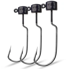 25pcs Lead Mushroom Head Ned Rig Shroom Jig Heads Weedless EWG Hook Fishing Lure