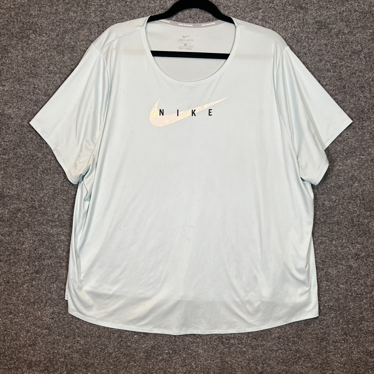 Nike Shirt Womens 2X XXL Blue Tshirt Running Performance Stretch