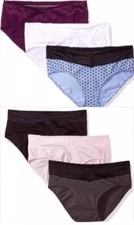 Warners No Muffin Top Cotton Hipsters With Lace, Size 6/Medium, Lot Of 6, NWT