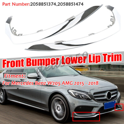 Chrom Front Spoiler Stoßstange Lippe Für Mercedes W205 Spoilerlippe S205 A205 C205 Amg Line C43 15 18 Di99