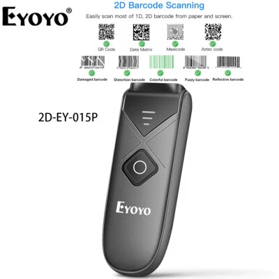 Eyoyo 1D 2D QR Code Scanner Compatible with Pad Wireless Mini Barcode Reader
