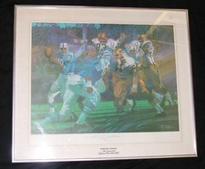 Vintage Johnny Unitas Sports Illustrated 1974 Autographed Living Legends Lith...