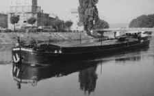 1953 Meuse River Barge Maria Diana Verdun France Waterfront Scene