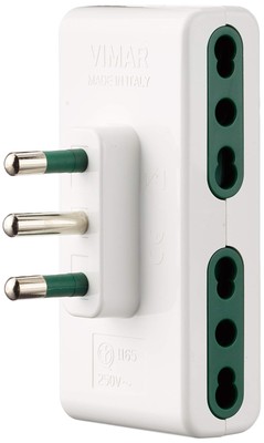 Netzteil 4 Steckdosen 10/16 A weiß Stecker 16 A