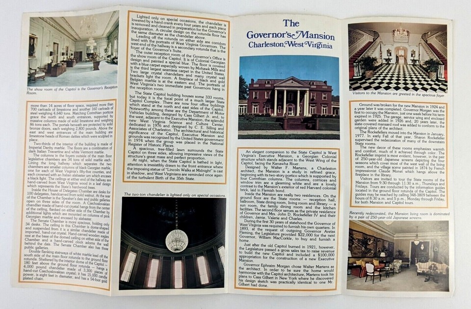 1970s Charleston West Virginia State Capitol History Info VTG Travel