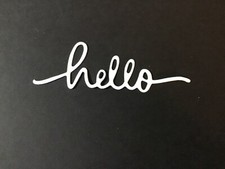 "hello" lowercase word die cut embellishments Choose Color 10 pcs 3/4 x 2-1/2