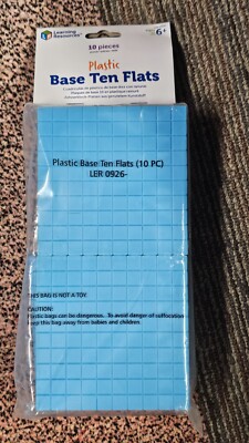 LEARNING RESOURCES BASE TEN FLATS PLASTIC BLUE 10/PK