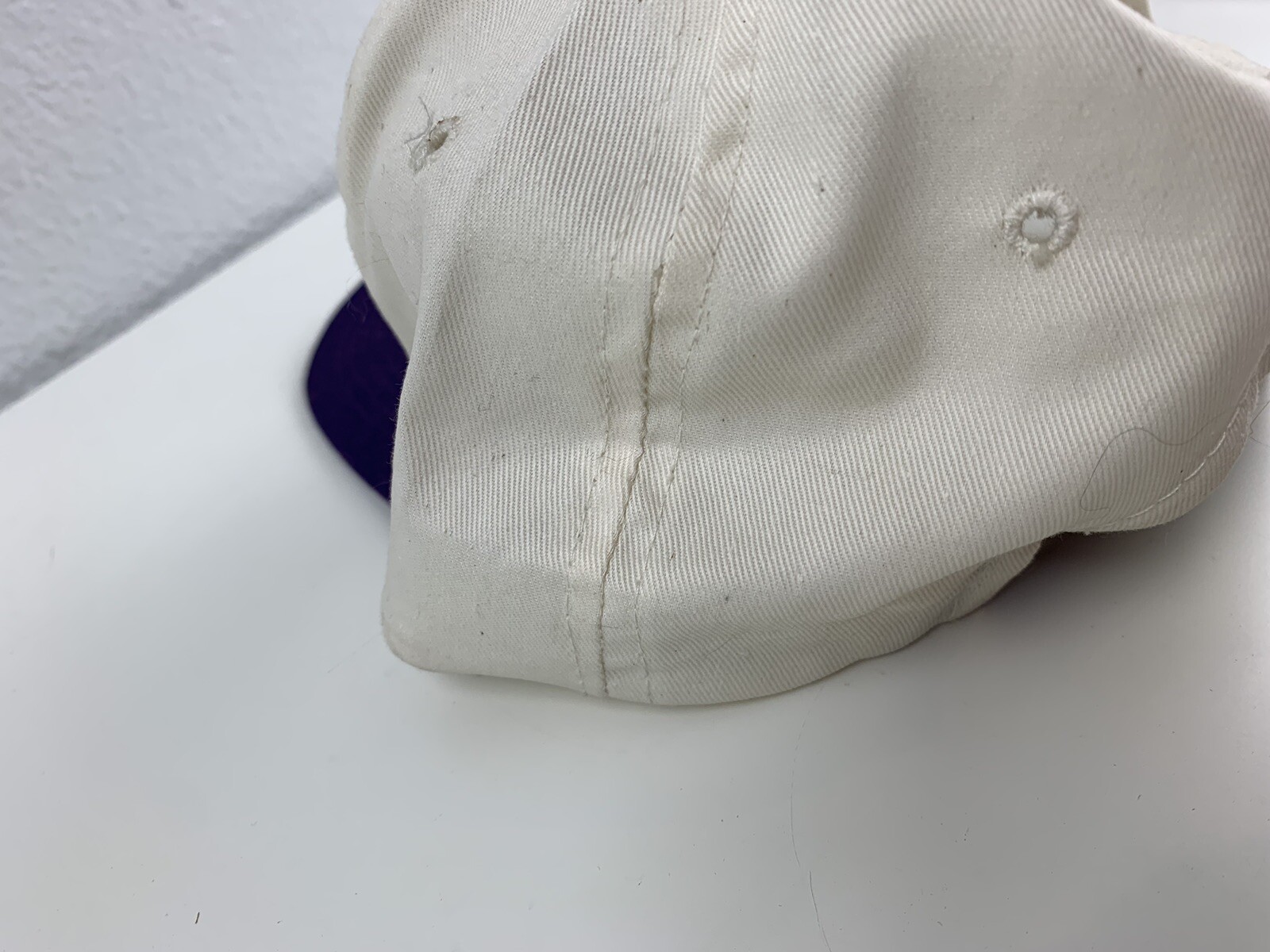 Casquette Vintage Carolina Panthers - Drew Pearson, Blanche, Logo Géant, Ajustable