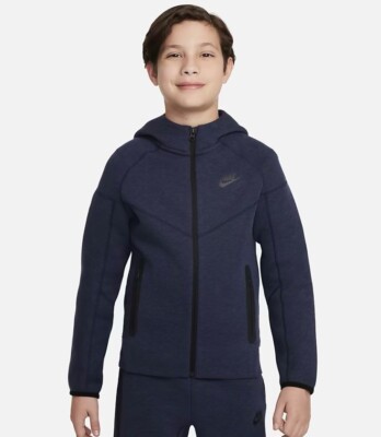 NIKE KIDS TECH NAVY BLUE FULL ZIP SUIT HOODIE FD3285