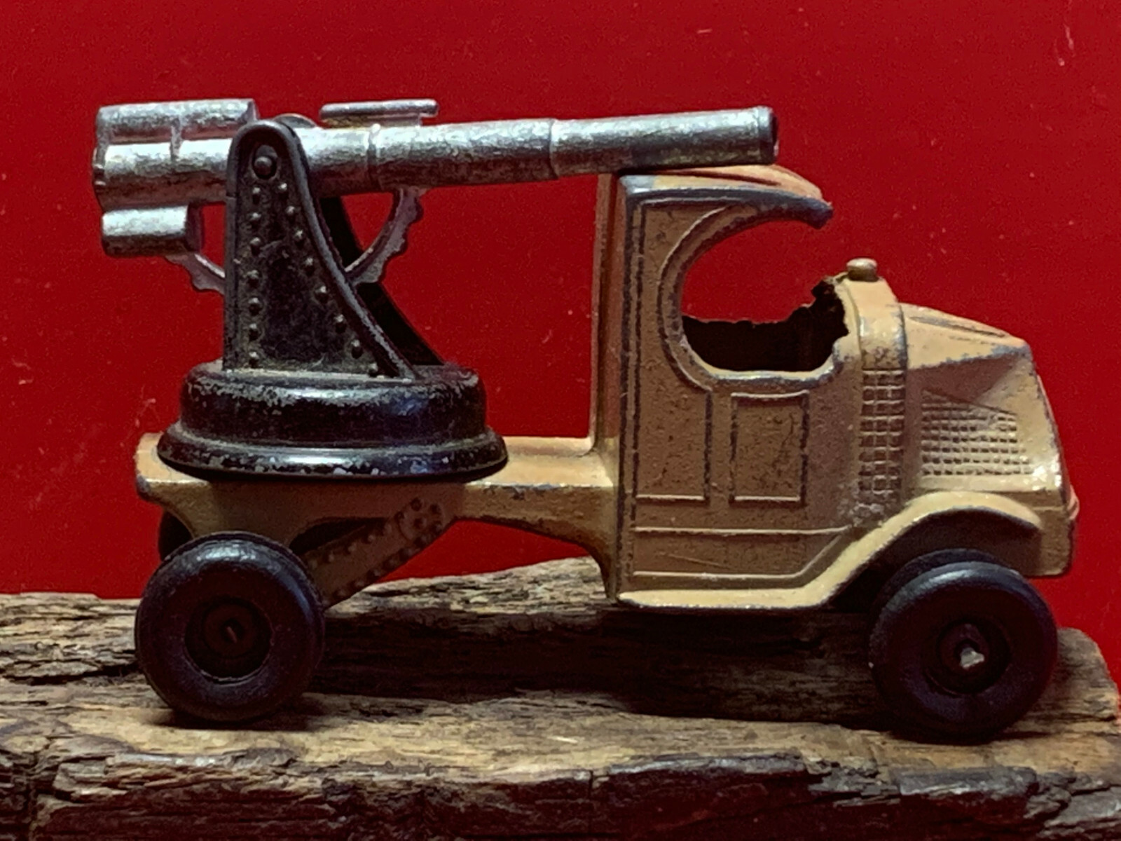 Vtg Collectible Tootsie Toy Made In USA Army Truck Brown with Turret/Gun eBay