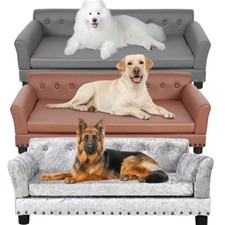 XXL Hundesofa Hundecouch Hundebett Kratzfest f&uuml;r mittlere/gro&szlig;e Hunde Samt/Leder
