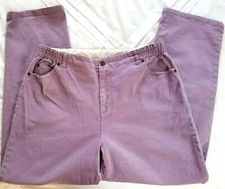 The Tog Shop Womens Pants Elastic Waist Denim Lavender Deep Pockets Size 14P