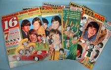 1967 16 Magazine 5 Issues Teen Pop Music Monkees Beatles Hermans Hermits Pin-ups
