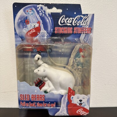 Coca-Cola stocking stuffers Sled Bears pull us back then let us go K-Mart 1998