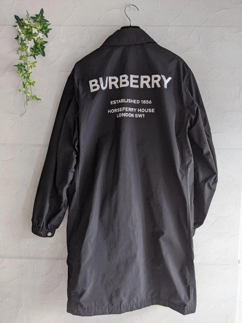 Burberry London trench singolo colore nero nylon uomo 44 spedizione dal GIAPPONE