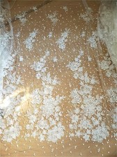 Sale Bridal Evening Dress Lace Fabric Embroidery Beaded Costume Show Tulle