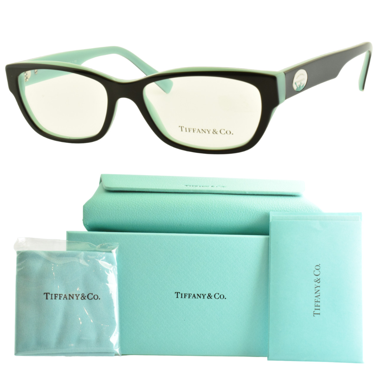 NEW TIFFANY & CO TF 2172 8055 Rectangle Full Rim Black/Blue Womens Optical Frame