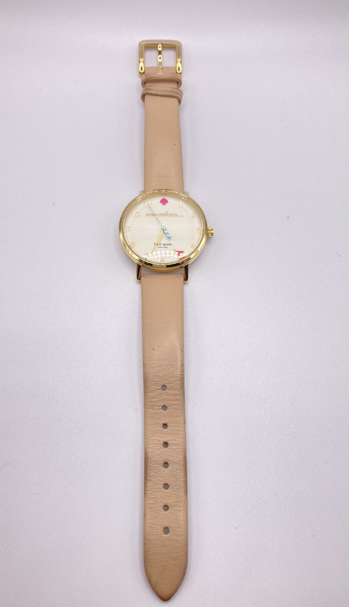 Kate Spade New York Metro Vachetta Nude Leather Straps & Goldtone Watch KSW1059 Amazon.com: Kate Spade New York Women main image 2