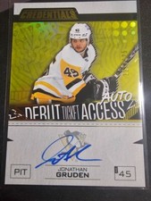2023-24 Upper Deck Credentials Debut Ticket Access Auto /125 Jonathan Gruden r1