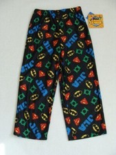 NWT Boys Justice League Sleep Pants Size 6 7 Fleece Pajamas Pjs Lounge Batman