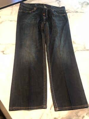 Rivet de Cru Jeans Mens Size 42 Blue Solid Denim Casual Straight Leg Flat  Front