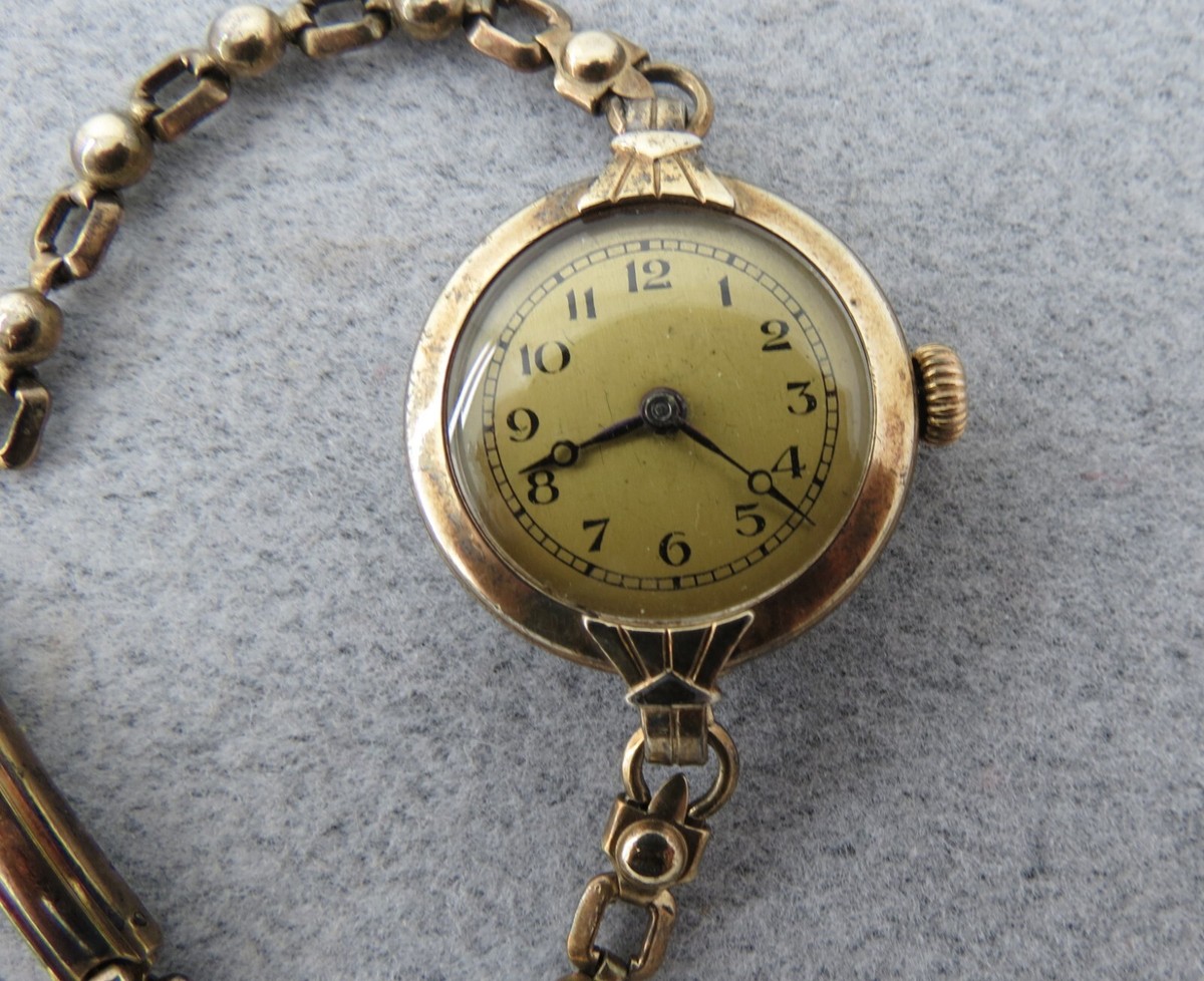 Antique Wrist Watch 12k Gold Filled Sterling Silver Base Patent 