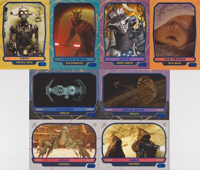2012 STAR WARS GALACTIC FILES SERIES 1 BLUE PARALLEL 8 CARD LOT NO DUPLICATES