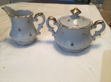 Vintage Lefton China #1800 Fleur De Lis Cream And Sugar Set